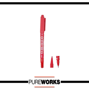 Marcador Rotulador Doble Punta Diseño Rojo Red