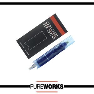 Funda Cubre Pen Estrecha Azul Maquina Higiene Transparente Flexible
