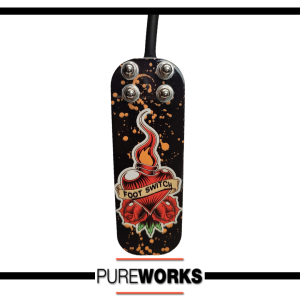 Pedal Tattoo Tradicional Plano Foot Switch Heart Flame Pureworks Badalona
