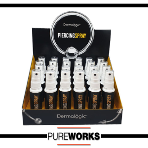 Dermalogic Tattoo Crema Cream Curacion Piercing Spray Clorexidina 24 Unidades Expositor