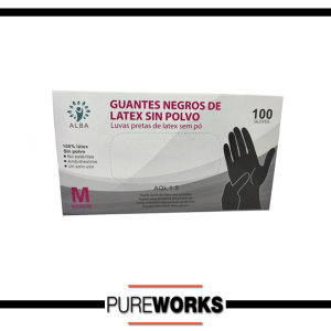 Guantes Latex Negros Alba M 