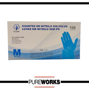 Guantes Azul Nitrilo Alba Sin Polvo M