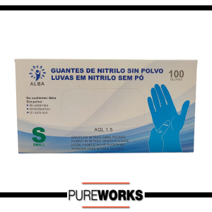 Guantes Azul Nitrilo Alba Sin Polvo S