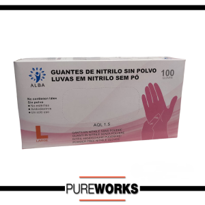 Nitrilo Alba Guantes Rosa Pink L