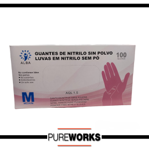 Nitrilo Alba Guantes Rosa Pink M