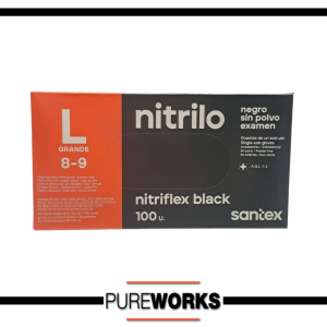 Nitrilo Santex Guantes Black Negros L