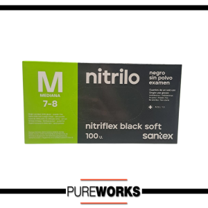Nitrilo Santex Guantes Black Negros M